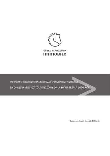 Thumbnail Grupa Kapitałowa Immobile Financial Statement 2020-q3