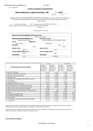 Vorschaubild Grupa Kapitałowa Immobile Quartalsbericht 2017-q1