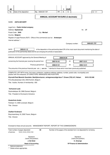 Thumbnail Agfa-Gevaert Financial Statement 2007