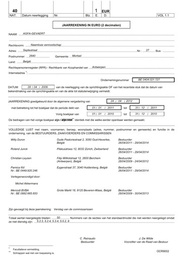 Thumbnail Agfa-Gevaert Financial Statement 2011