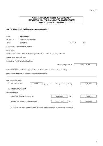 Thumbnail Agfa-Gevaert Financial Statement 2025
