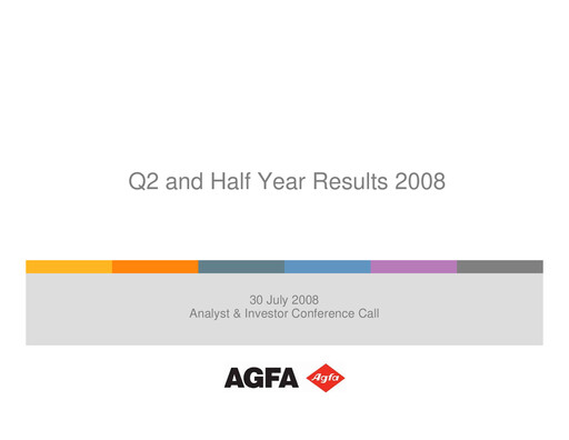 Thumbnail Agfa-Gevaert Half-year Report 2008-h1