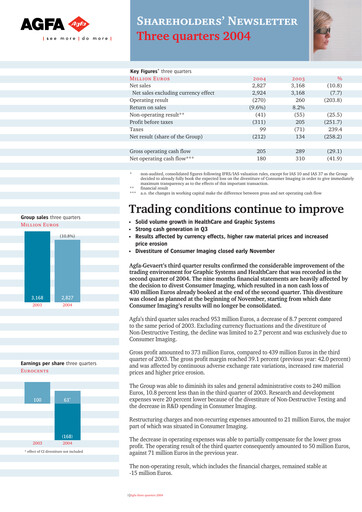Thumbnail Agfa-Gevaert Quarterly Report 2004-q3