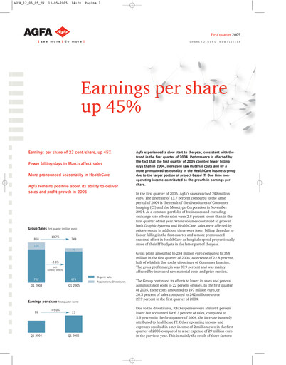 Thumbnail Agfa-Gevaert Quarterly Report 2005-q1