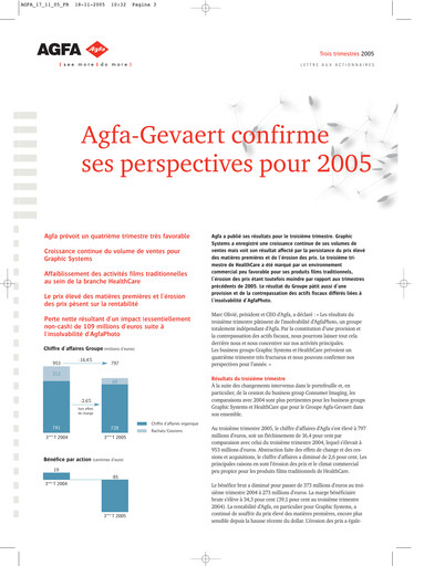 Thumbnail Agfa-Gevaert Quarterly Report 2005-q3