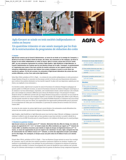 Thumbnail Agfa-Gevaert Quarterly Report 2006-q4