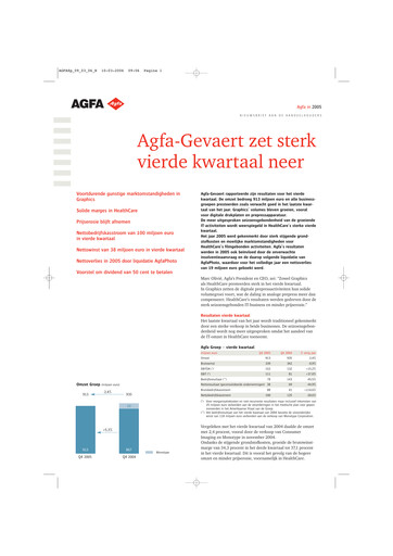 Thumbnail Agfa-Gevaert Quarterly Report 2005-q4