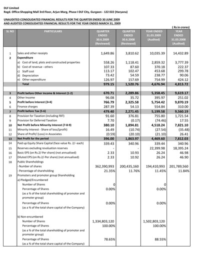 Miniature DLF Rapport trimestriel 2009-q1