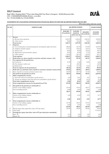 Miniature DLF Rapport trimestriel 2023-q1
