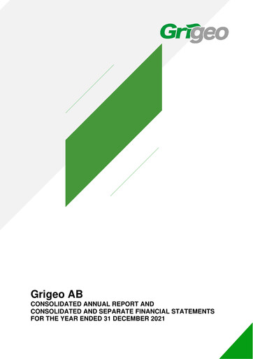 Vorschaubild Grigeo AB Jahresbericht 2021