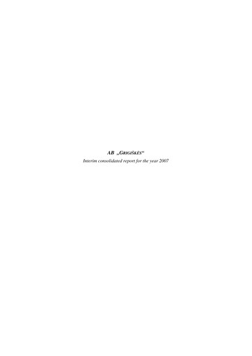 Thumbnail Grigeo AB Financial Report 2007