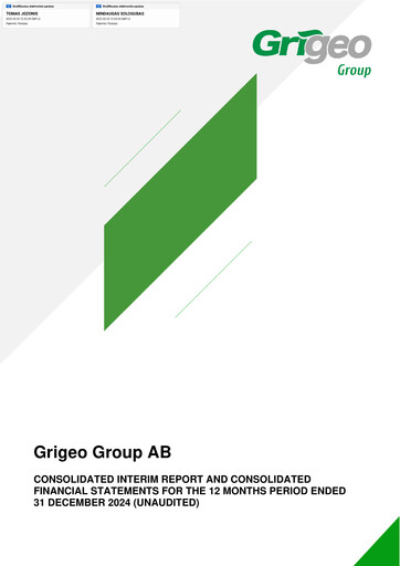 Thumbnail Grigeo AB Financial Report 2024