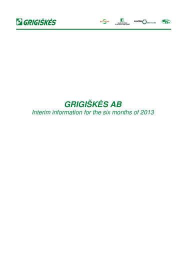 Thumbnail Grigeo AB Half-year Report 2013-h1