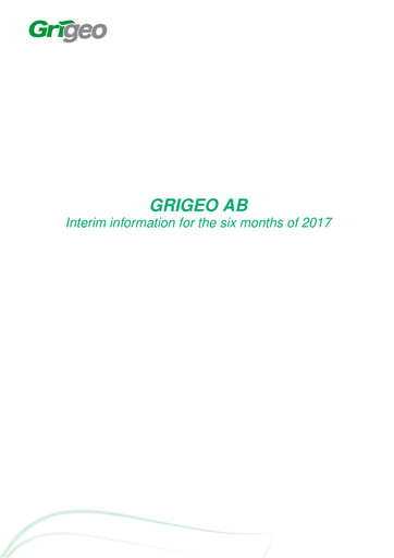 Thumbnail Grigeo AB Half-year Report 2017-h1