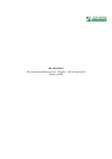 Thumbnail Grigeo AB Quarterly Report 2008-q1