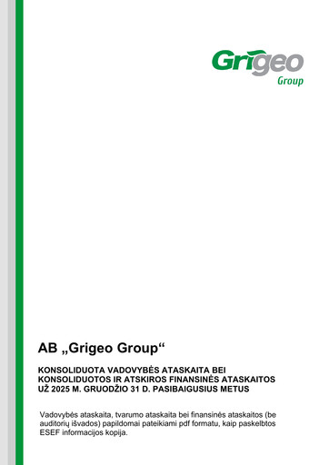 Vorschaubild Grigeo AB Nachhaltigkeitsbericht 2025
