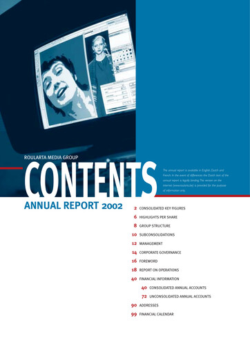 Miniature Roularta Media Group Rapport annuel 2002