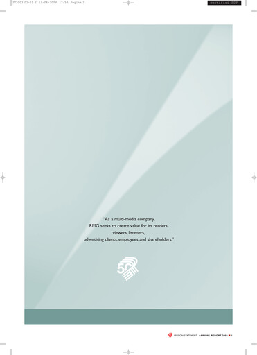 Miniature Roularta Media Group Rapport annuel 2003