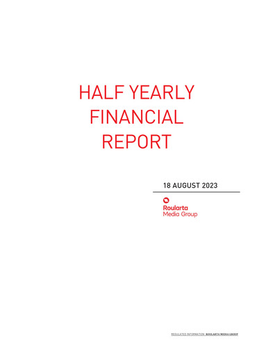 Thumbnail Roularta Media Group Financial Report 2023-h1