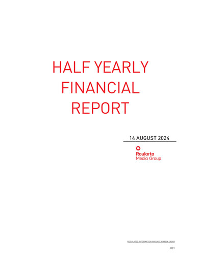 Thumbnail Roularta Media Group Financial Report 2024-h1