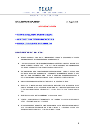 Thumbnail Texaf Half-year Report 2010-h1