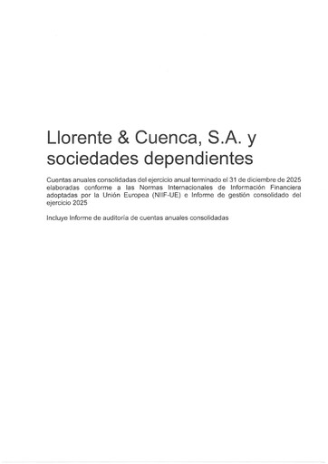 Miniature Llorente & Cuenca Bilan financier 2025