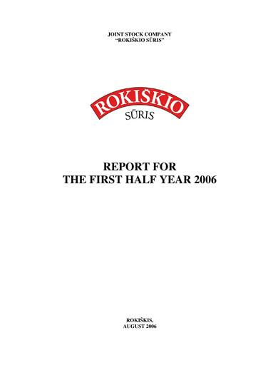 Miniature Rokiskio Suris AB Rapport semestriel 2006-h1