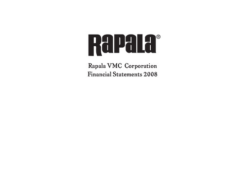 Thumbnail Rapala VMC Corporation Financial Statement 2008