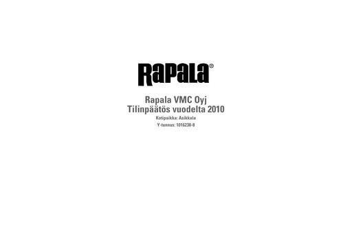 Thumbnail Rapala VMC Corporation Financial Statement 2010