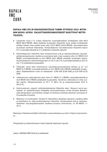 Thumbnail Rapala VMC Corporation Quarterly Report 2013-q3