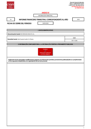 Thumbnail Naturhouse Health Quarterly Report 2020-q3
