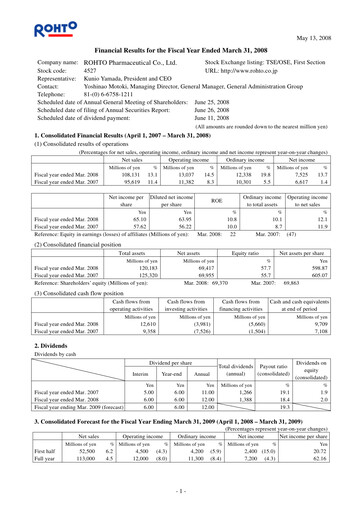Miniature Rohto Pharmaceutical Bilan financier fy2008