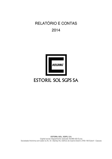Thumbnail Estoril Sol Annual Report 2014
