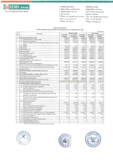 Thumbnail IDBI Bank
 Quarterly Report 2025-2026-q4
