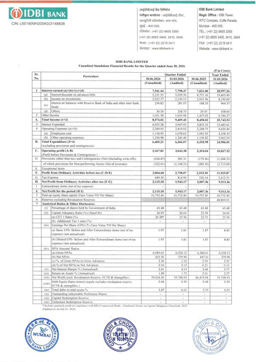 Thumbnail IDBI Bank
 Quarterly Report 2026-2027-q1