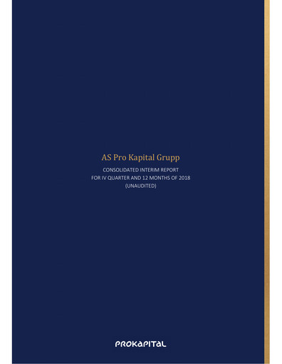 Thumbnail AS Pro Kapital Grupp Financial Report 2018