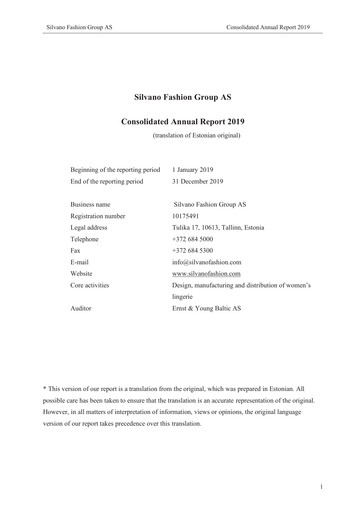 Thumbnail AS Silvano Fashion Group Annual Report 2019