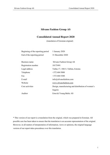 Thumbnail AS Silvano Fashion Group Annual Report 2020