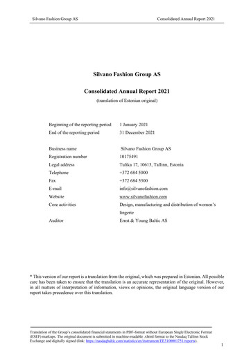 Thumbnail AS Silvano Fashion Group Annual Report 2021