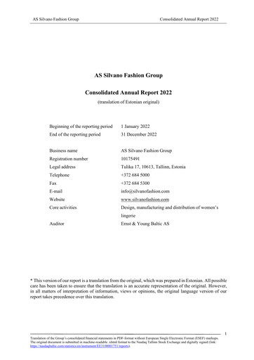 Thumbnail AS Silvano Fashion Group Annual Report 2022