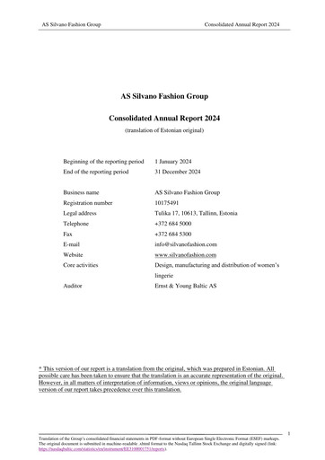 Thumbnail AS Silvano Fashion Group Annual Report 2024