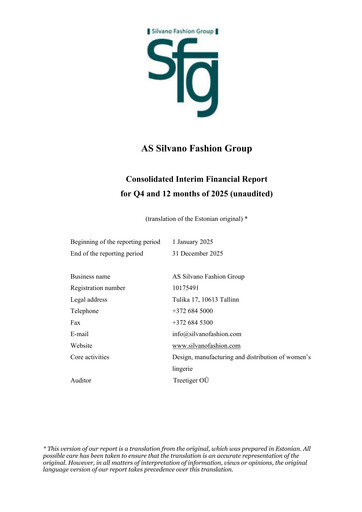 Thumbnail AS Silvano Fashion Group Financial Report 2025