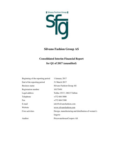 Thumbnail AS Silvano Fashion Group Quarterly Report 2017-q1