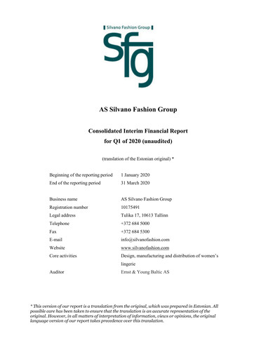 Thumbnail AS Silvano Fashion Group Quarterly Report 2020-q1