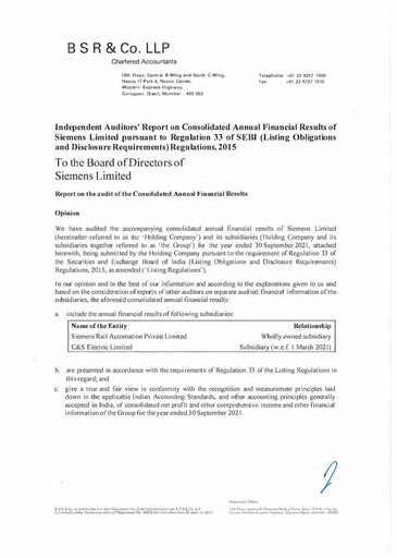 Thumbnail Siemens India
 Financial Statement 2021