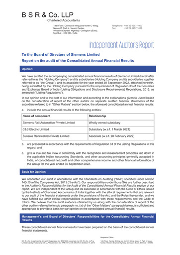 Thumbnail Siemens India
 Financial Statement 2022