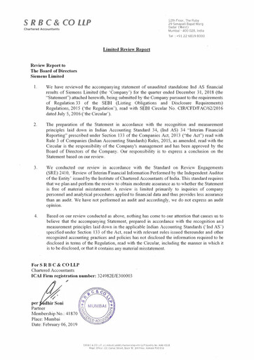 Thumbnail Siemens India
 Quarterly Report 2019-q1