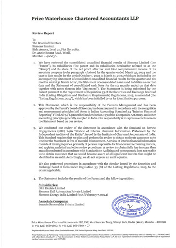 Thumbnail Siemens India
 Quarterly Report 2024-q2