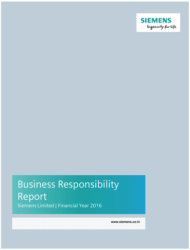 Thumbnail Siemens India
 Sustainability Report fy2016