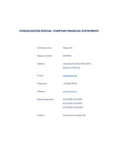 Thumbnail Hepsor AS Financial Statement 2018-2020